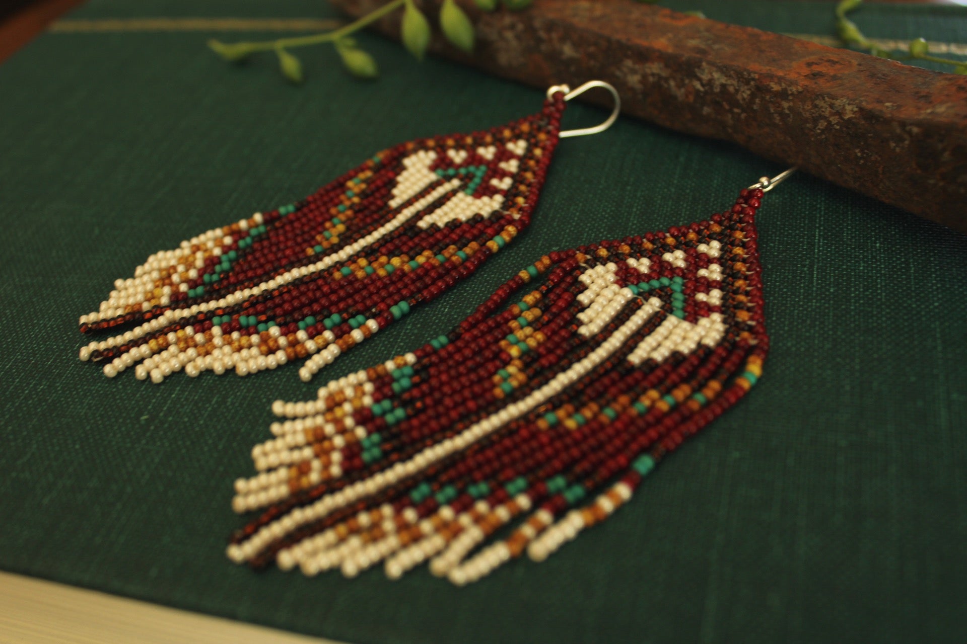 Red Beaded Fringe Earrings – Forged by Wilson